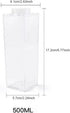 CurcKua 500ML 2PCS Clear Milk Carton Water Bottle Reusable Transparent Juice Bottle for Outdoor Sport Reusable Milk
