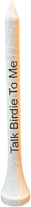 Funny Personalized White Talk Birdie to Me Golf Tees with Black Mesh Bag, 70 mm, 35 Count, Fun Golf Accessory
