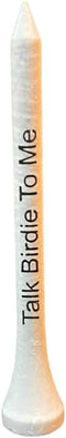 Funny Personalized White Talk Birdie to Me Golf Tees with Black Mesh Bag, 70 mm, 35 Count, Fun Golf Accessory