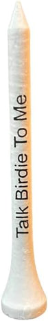 Funny Personalized White Talk Birdie to Me Golf Tees with Black Mesh Bag, 70 mm, 35 Count, Fun Golf Accessory