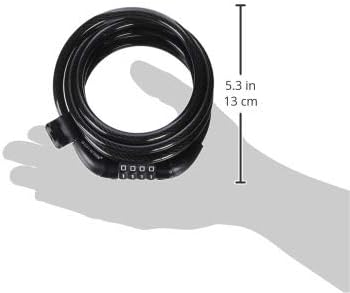 Schwinn Combination Bike Lock, Braided Steel Cable, 6 feet x 12 mm, Black, Security Level 3