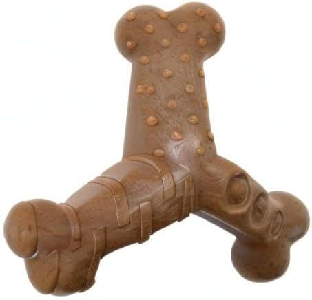 Chew King Dog Bacon Lovin’ Wishbone, Textured Nylon Bones, Bacon Flavored Chew Toy for All Breed Sizes