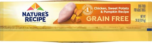 Nature’s Recipe Grain Free Chicken, Sweet Potato & Pumpkin Recipe Dry Dog Food, 24 lb Bag