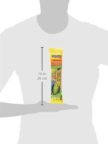 Vitakraft Crunch Sticks Parakeet Treat - Long-Lasting Chewing Fun, Sesame & Banana