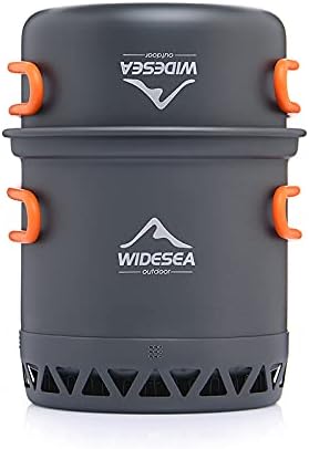 Widesea Camping Cookware Outdoor Pot Pan Cooking Equipment, Heat Exchange Design for Hiking, Backpacking, Travel