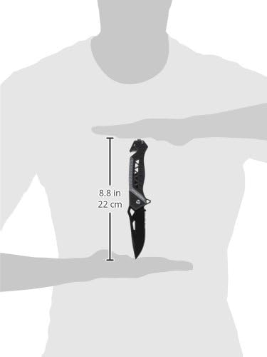 Smith & Wesson SW608BLS 8.5in Folding Knife with 3.4in Serrated Drop Point Blade and Aluminum Handle for Tactical EDC