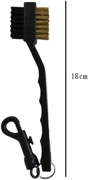 lasenersm 2 Pieces Golf Club Brush Dual Sided Groove Cleaner with Clip, Black