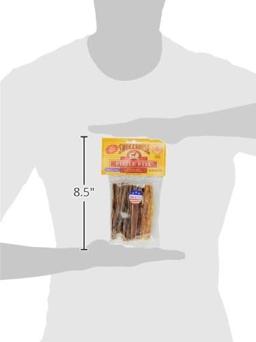 (3 Pack) Smoke House Beef Pizzle Treat for Dogs, 4-Inch, 18 Pizzle Sticks Total
