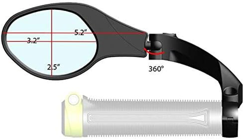 Hafny Stainless Steel Lens Handlebar Bike Mirror, Bicycle Rearview Safety Reflector, HF-MR081