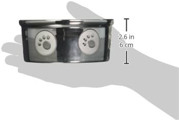 Ethical Pet Products (Spot) DSO6828 Stoneware Paw Print Dog Dish, 5-Inch, Titanium