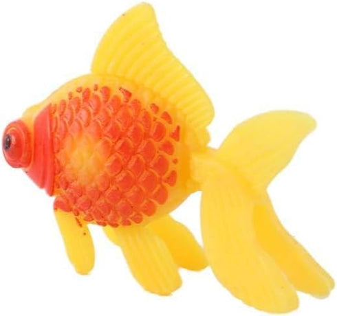 3 Pack Gold and Orange Artificial Aquarium Fishes, Plastic Moving Fish Ornament Decoration for Fish Tank