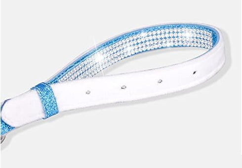 Cute Rhinestone Dog Collar, Dazzling Sparkling Leather Collar for Dogs and Cats, Crystal Diamond (S:21-27cm, Silver)