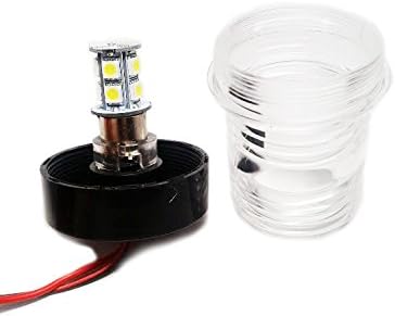 Pactrade Marine 12V Navigation Anchor Light - 360 Degrees Nature White LED, Splashproof Black Housing, USCG Certified