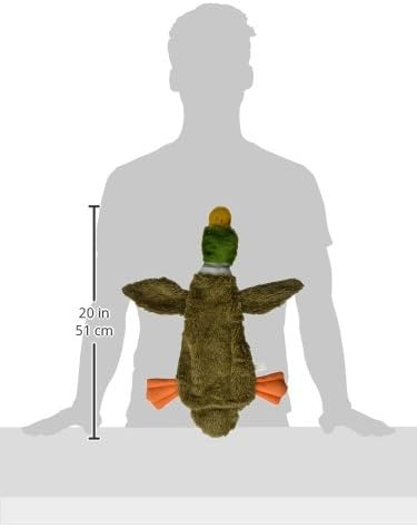 Best Pet Supplies 2-in-1 Stuffless Squeaky Dog Toy, Large Wild Duck, Soft Durable Fabric for All Pets
