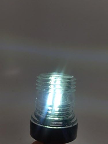 Pactrade Marine 12V Navigation Anchor Light - 360 Degrees Nature White LED, Splashproof Black Housing, USCG Certified