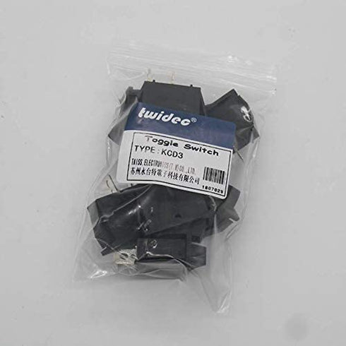 Twidec 5Pcs Rocker Switch 2 Pins 2 Position ON/Off AC 15A/125V 20A/12VDC SPST Car Boat Black Toggle Switch