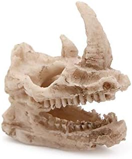 Driak 3pc Rhino Skull Resin Decor for Aquarium Fish Tank Reptile Terrarium Hideout Decorations