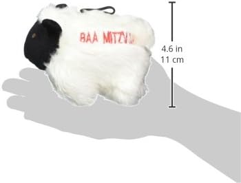 Chewish Treat Baa Mitzvah Plush Dog Toy, 6.5 by 4-Inch, Black and White Squeaker