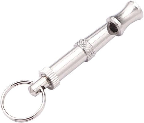 Silver Adjustable Ultrasonic Dog Whistle - Portable Pet Whistle for Training and Behavior Aids
