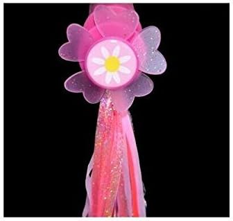 Sunflower Handlebar Streamers for Bikes and Scooters, Sparkle Pink Tassel Ribbons for Kids Bicycle Trike Grips