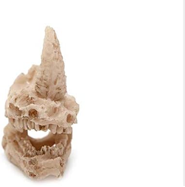 Driak 3pc Rhino Skull Resin Decor for Aquarium Fish Tank Reptile Terrarium Hideout Decorations