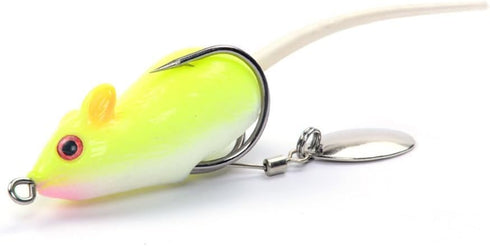 Yellow Fishing Bait Rubber Mouse, Bass Fishing Lure Crankbait Tackle Lures, Baits and Attractants