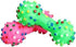 Soft Small Rubber Bone Pet Dog Toy, Colorful Dot Squeaky Chew Toy for Puppy Games