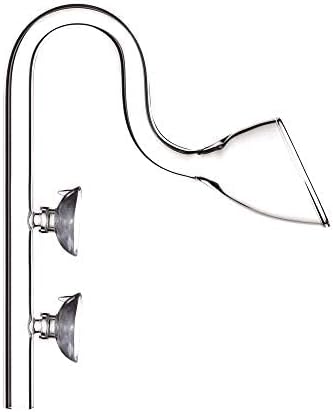 FZONE Aquatic Glass Lily Pipe Outflow with Suctions for Aquarium Plant and Marine Filter, 5/8'' (16/22mm) Tubing