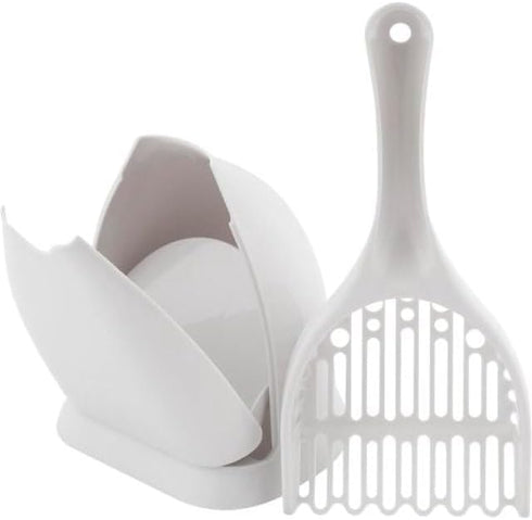 Petmate Scoop N' Hide Cat Litter Scoop with Holder, White