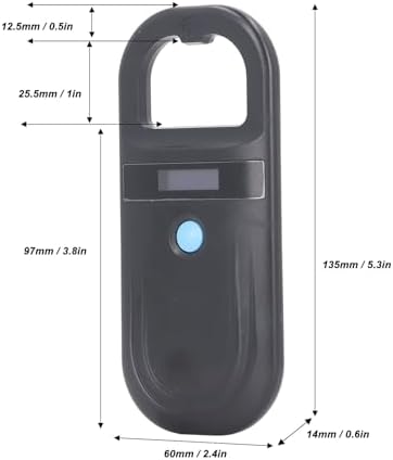 134.2KHz ISO11784 85 5.9inch, fosaqtaxo7vu5n FOSA Animal ID Reader, Microchip Reader Scanner, Mini Animal Scanner, FDX
