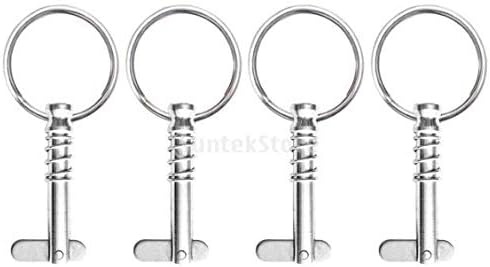 Four Pcs Marine Grade Stainless Bimini Top Pins, 1/4" x 1" Grip with Drop Cam & Spring
