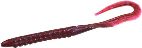 Zoom U-Tale Mid-Size Worm, 20 Pack, 6 3/4in, Cranberry, 001431X