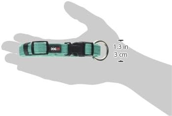 Dogline Comfort Microfiber Soft Padded Pet Puppy Dog Collar, 5/8 x 11 to 17", Small/Medium, Teal