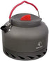 REDCAMP 1.4L Outdoor Camping Kettle with Heat Exchanger, Lightweight Aluminum Tea Kettle with Carrying Bag
