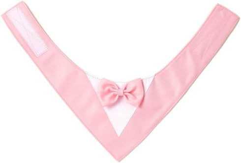 aoozleny Dog Tuxedo Formal Cat Wedding Bandana with Bow Tie - Pet Birthday Costume for Cats and Dogs (Pure Pink, Large)