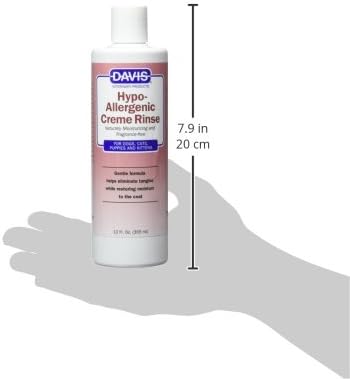 Davis Manufacturing Hypoallergenic Pet Crème Rinse, 12 oz, White