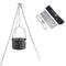 Yahpetes 31.5" Camping Tripod, 3 Sections Aluminum Telescopic Campfire Tripod for Outdoor Cooking