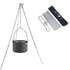 Yahpetes 31.5" Camping Tripod, 3 Sections Aluminum Telescopic Campfire Tripod for Outdoor Cooking