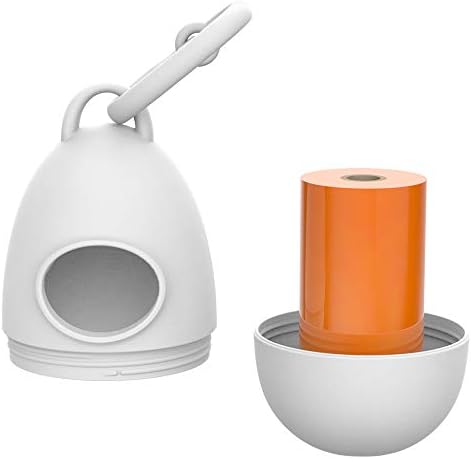 TUG 360° Tangle-Free Retractable Dog Leash with Waste Bag Dispenser (Small, White/Orange)