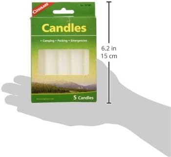 5-Pack Backpacking, Coghlan's Candles Long-Lasting Paraffin Emergency Candles for Camping, Survival, Outdoor Lighting