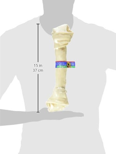 Pet Factory 13-15" Beefhide Knotted Bone Dog Chew Treat - Natural Flavor, 1 Count, 100% Made in USA