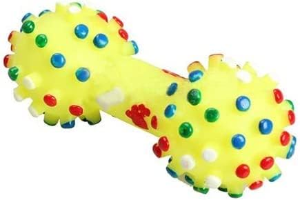 Soft Small Rubber Bone Pet Dog Puppy Cat Toys–Pet Chew Toy Squeaky Colorful Dot Toy for Puppy Games