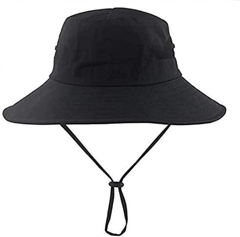 Women Safari Sun Protection Bucket Hat, Breathable Beach Outdoor Summer Hat, Wide Brim, 22"-23"
