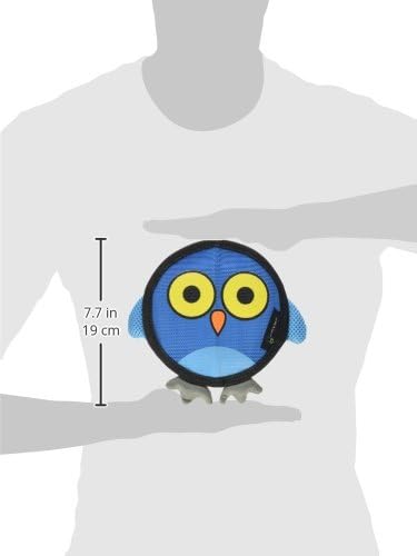 Hyper Pet Firehose Flyers Owl Durable Squeaky Dog Toy, Grey, 7.5 x 1.2 x 8.2 inches