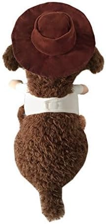 Hotumn Cowboy Dog Costume with Hat (Dog Clothes Halloween Costumes for Cat and Small Dog; S)