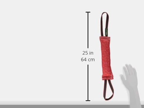 Viper Synthetic K9 Tug Toy, Red, 12" x 2.5, Two Handles for Dogs