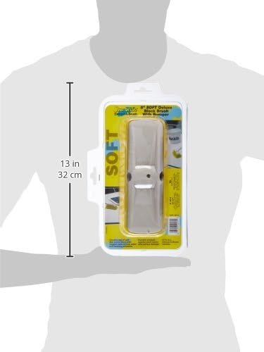 8" 3/4" (040161) STAR BRITE Premium Soft Brush Head W/Bumper - Dual Connections Fit Either Standard Threaded Poles