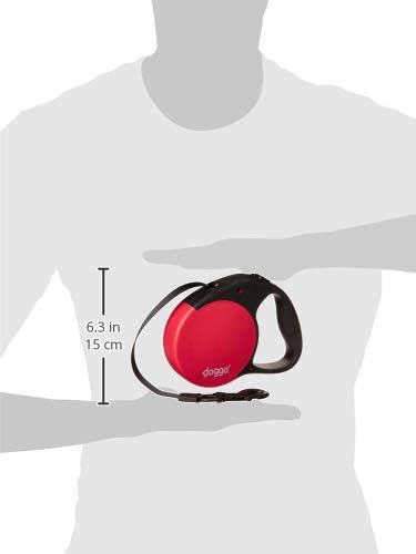 doggo Everyday Retractable Dog Leash, 16' Long Belt, Large for Dogs Up to 110 lbs, Red with Black Handle