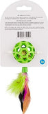 JW Pet Cataction Feather Ball with Bell, Cat Toy, Green, 1 Count