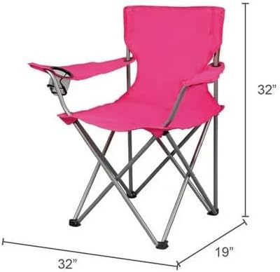 Generic Folding Camping Chair with Cup Holder, Adult Portable Padded Outdoor Chair, Lightweight, Suitable for Camping